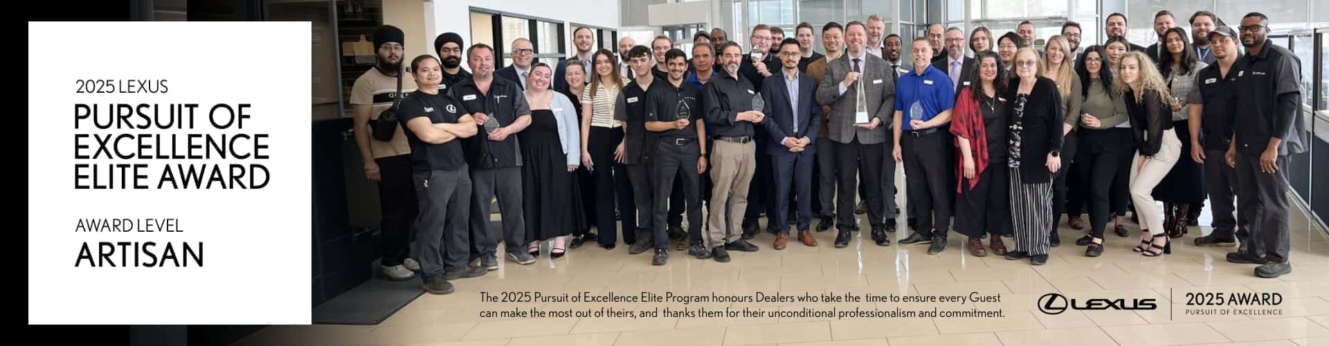 2025 Lexus Pursuit of Excellence Elite Award | Award Level Artisan