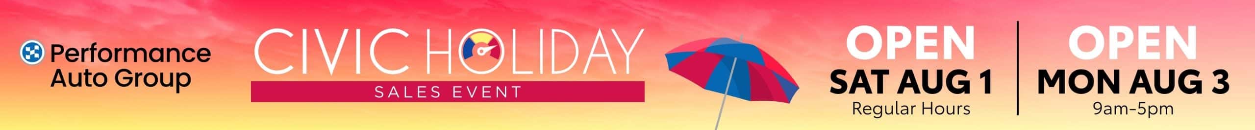 Civic Holiday Sales Event