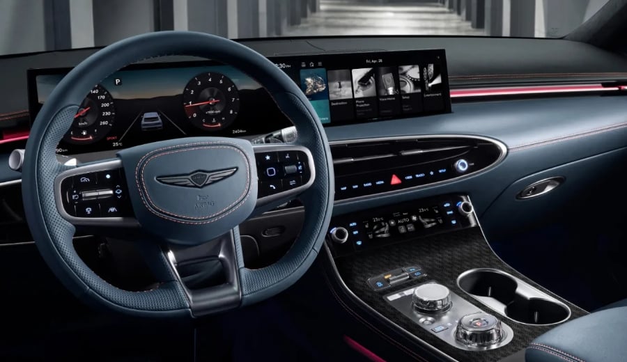 Genesis GV70 dashboard and technology display