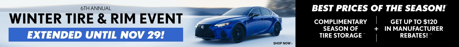 6th Annual | Winter Tire & Rim Event | Extended Until Nov 29!