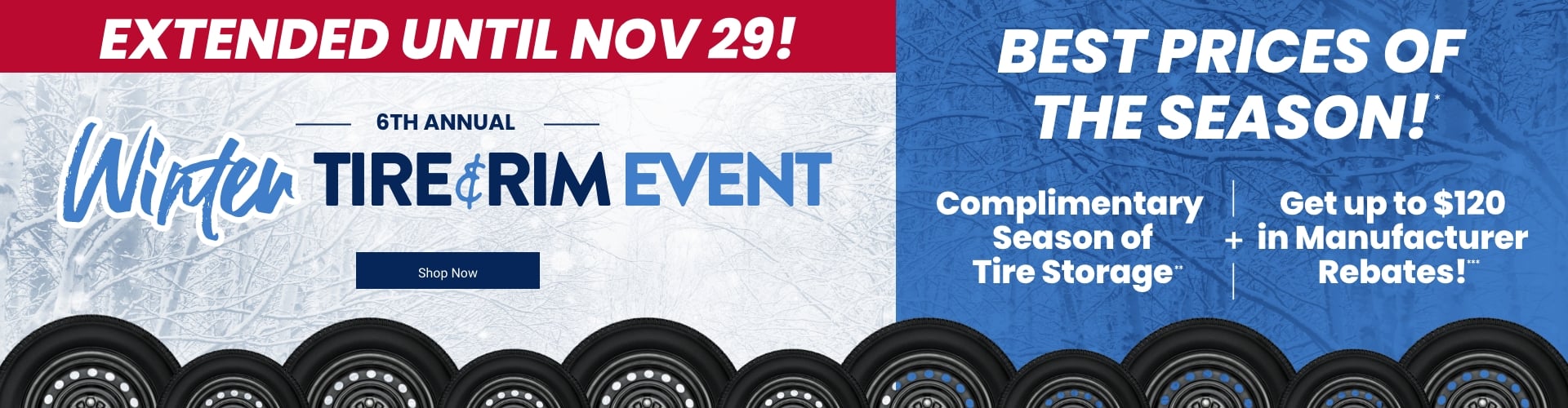 6th Annual | Winter Tire & Rim Event | Extended Until Nov 29!