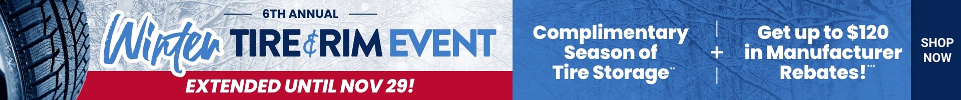 6th Annual | Winter Tire & Rim Event | Extended Until Nov 29!