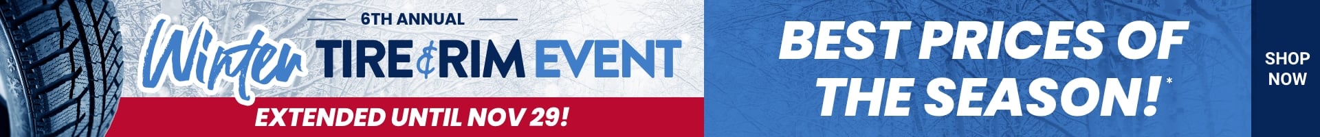6th Annual | Winter Tire & Rim Event | Extended Until Nov 29!