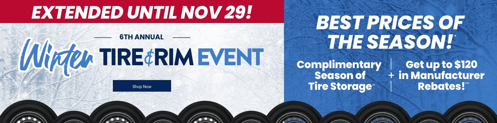 6th Annual | Winter Tire & Rim Event | Extended Until Nov 29!